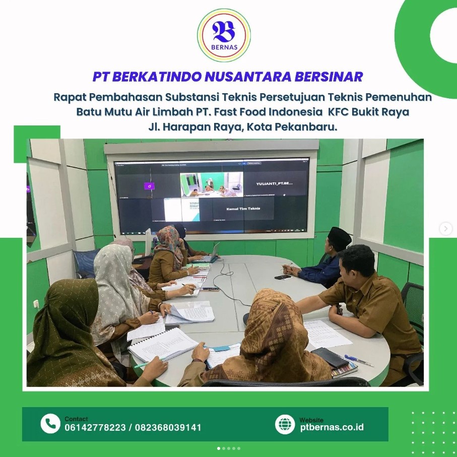 Rapat Pembahasan Substansi Teknis Persetujuan Teknis Pemenuhan Batu Mutu Air Limbah PT. Fast Food Indonesia KFC Bukit Raya Jl. Harapan Raya, Kota Pekanbaru